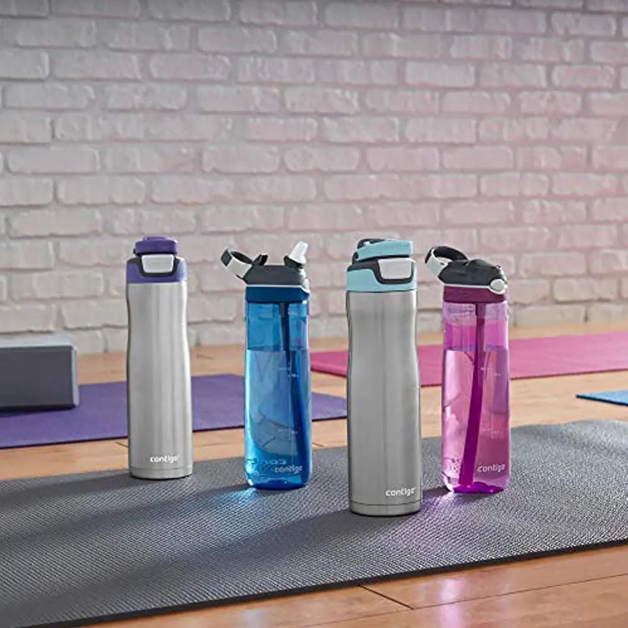 Alt view image 10 of 12 - Contigo 20 oz. Ashland Chill Autospout Stainless Steel Water Bottle - Monaco