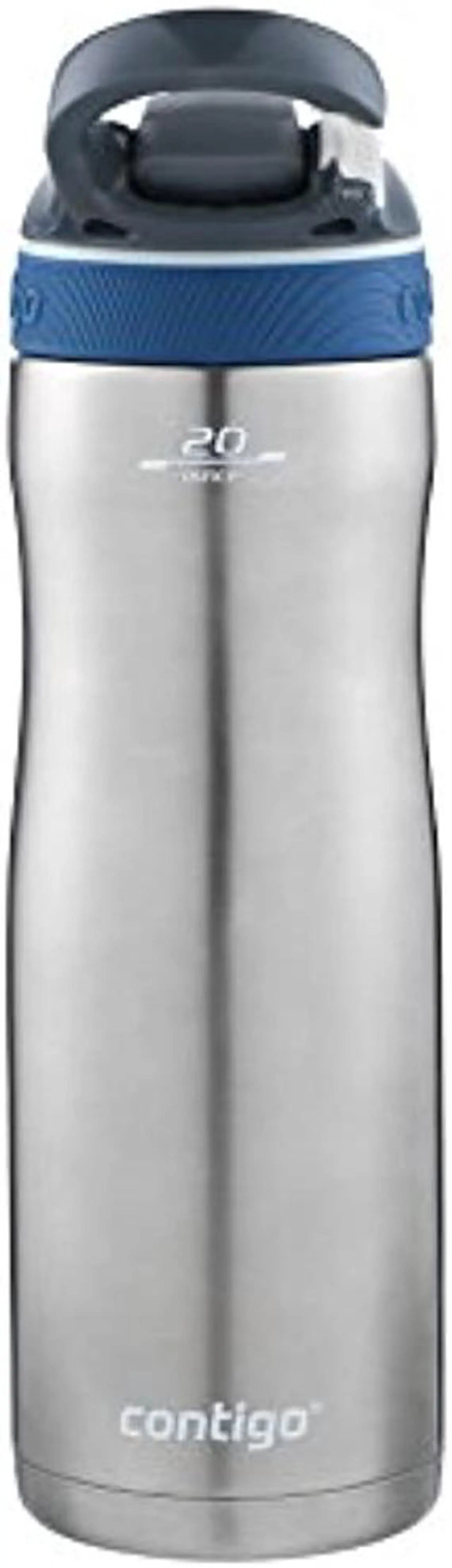 Alt view image 8 of 12 - Contigo 20 oz. Ashland Chill Autospout Stainless Steel Water Bottle - Monaco