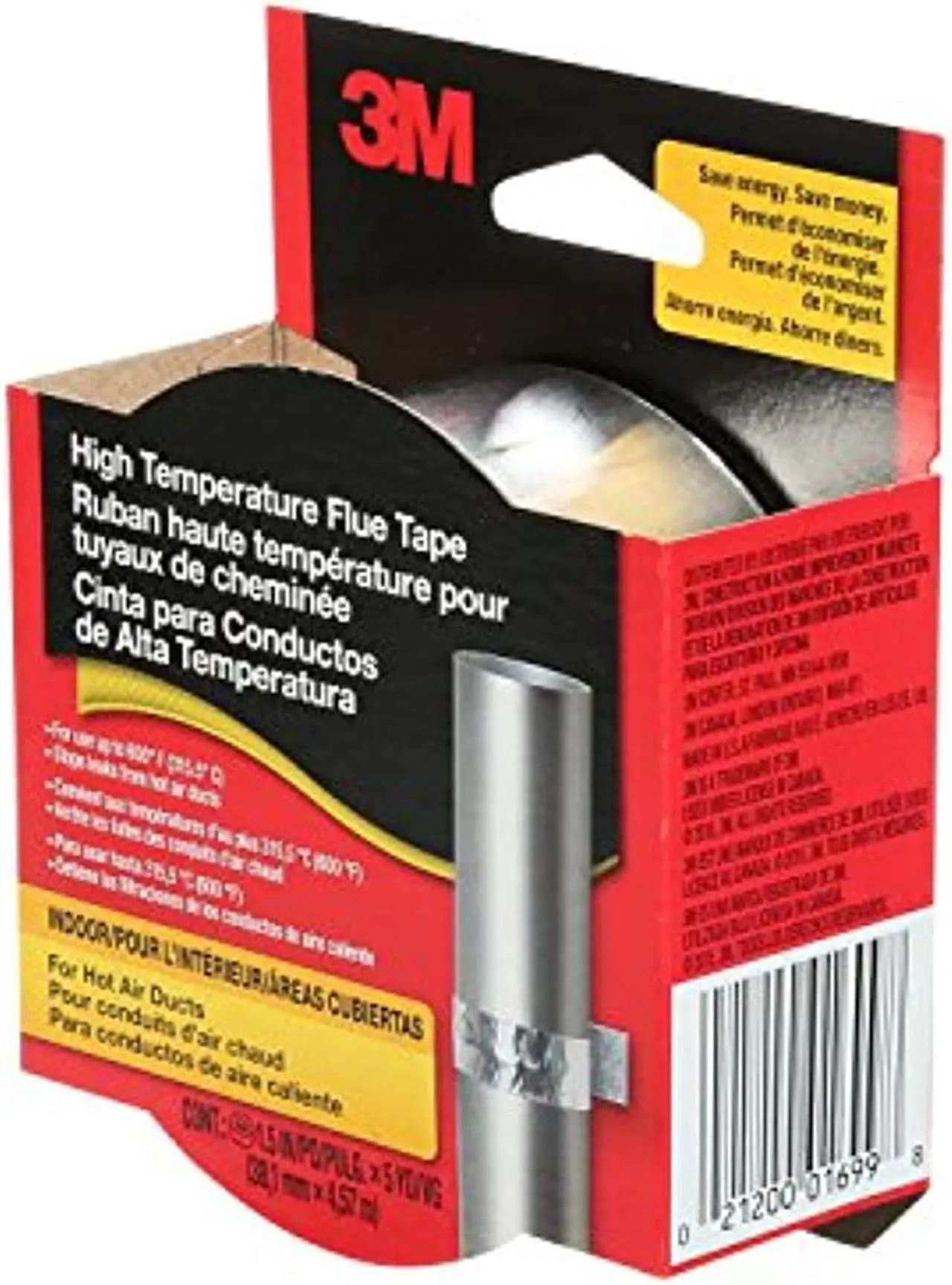 Alt view image 5 of 8 - 3M Scotch 1-1/2 In. x 15 Ft. High-Temperature Flue Tape, Silver 2113NA
