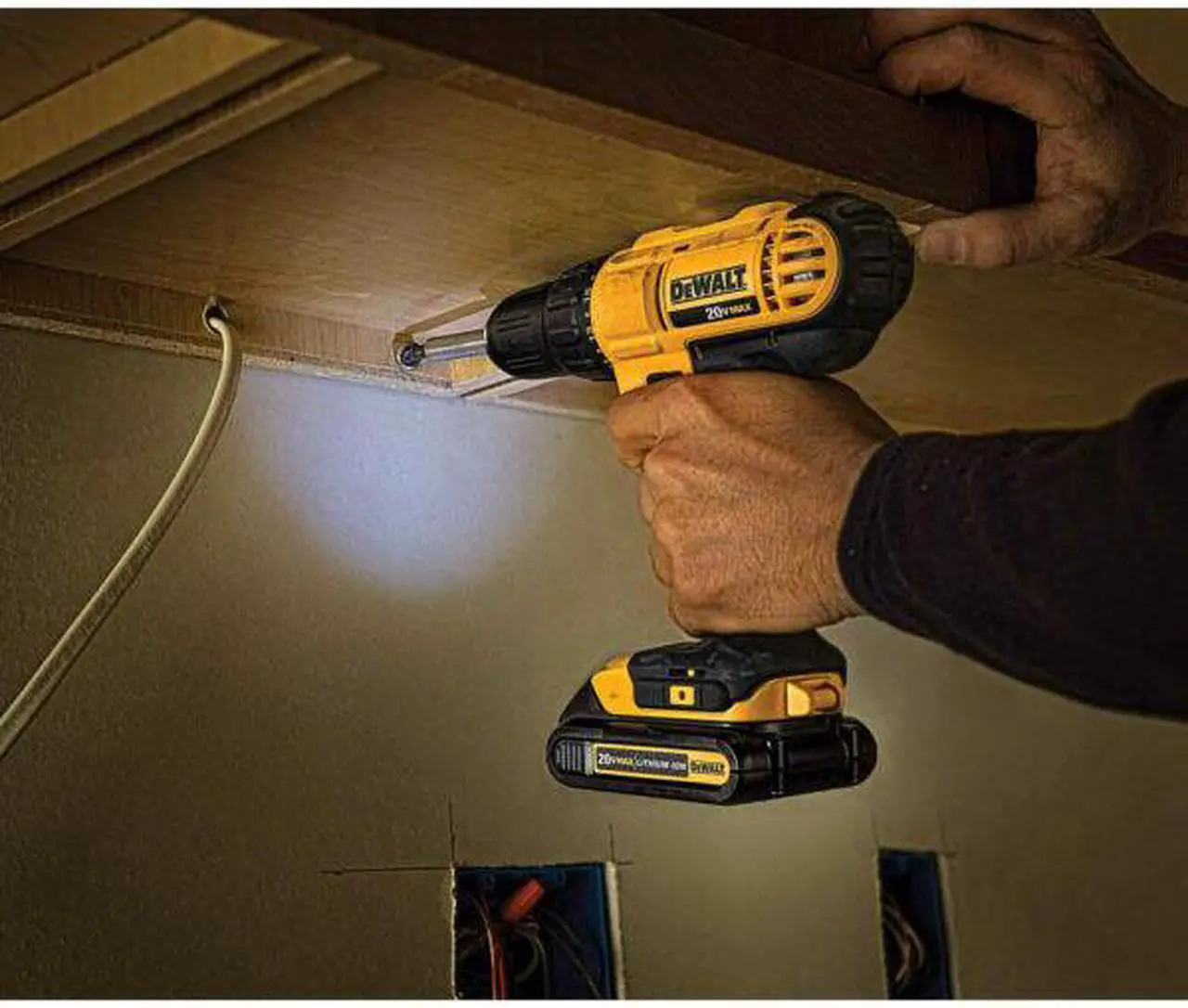 Alt view image 12 of 20 - Dewalt DCD771C2 20V MAX Brushed Lithium-Ion 1/2 in. Cordless Compact Drill Driver Kit with 2 Batteries (1.3 Ah)