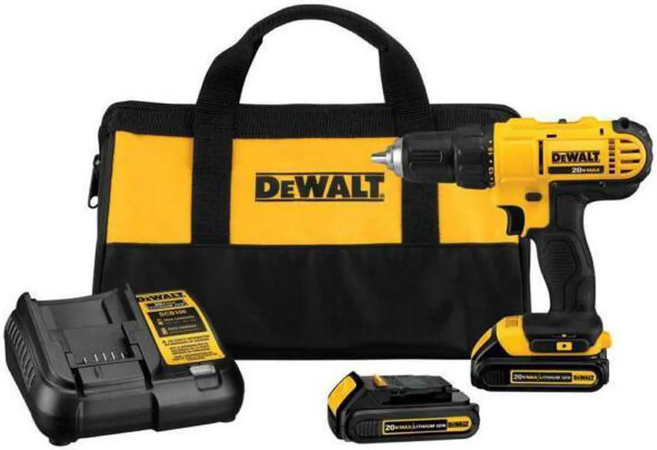 Alt view image 9 of 20 - Dewalt DCD771C2 20V MAX Brushed Lithium-Ion 1/2 in. Cordless Compact Drill Driver Kit with 2 Batteries (1.3 Ah)