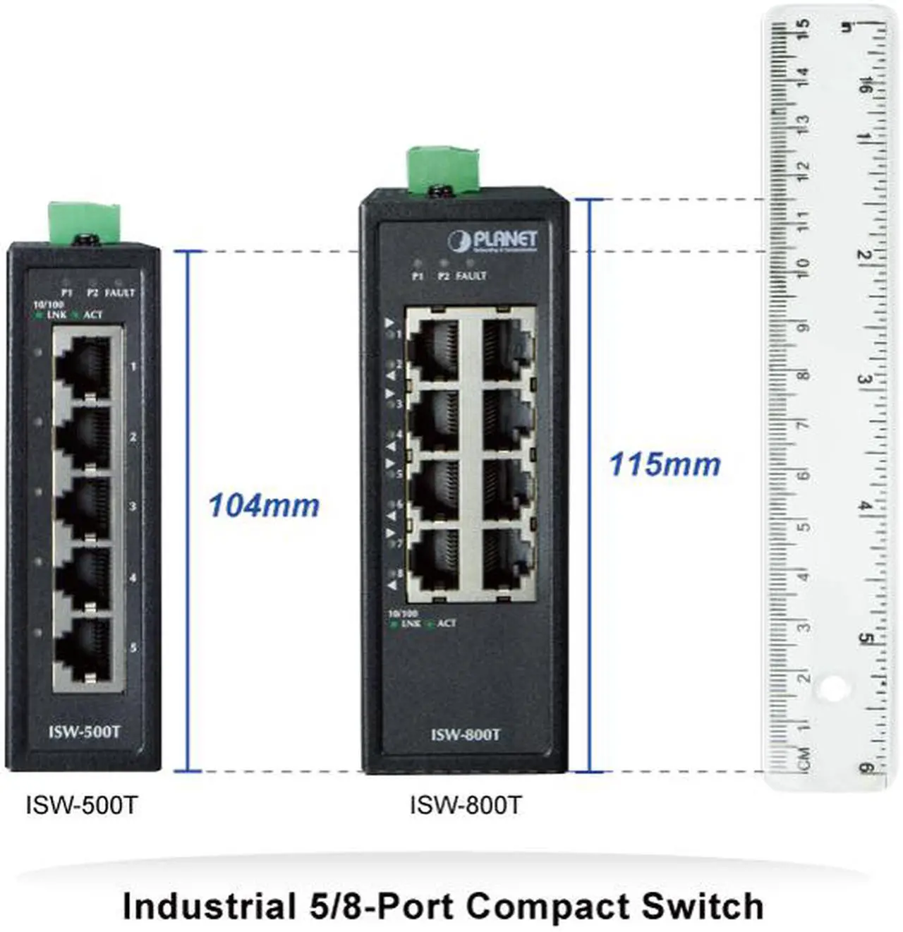Alt view image 6 of 11 - Planet ISW-500T IP30 Compact Size 5-Port 10/100TX Industrial Fast Ethernet Switch (-40~75 degrees C)