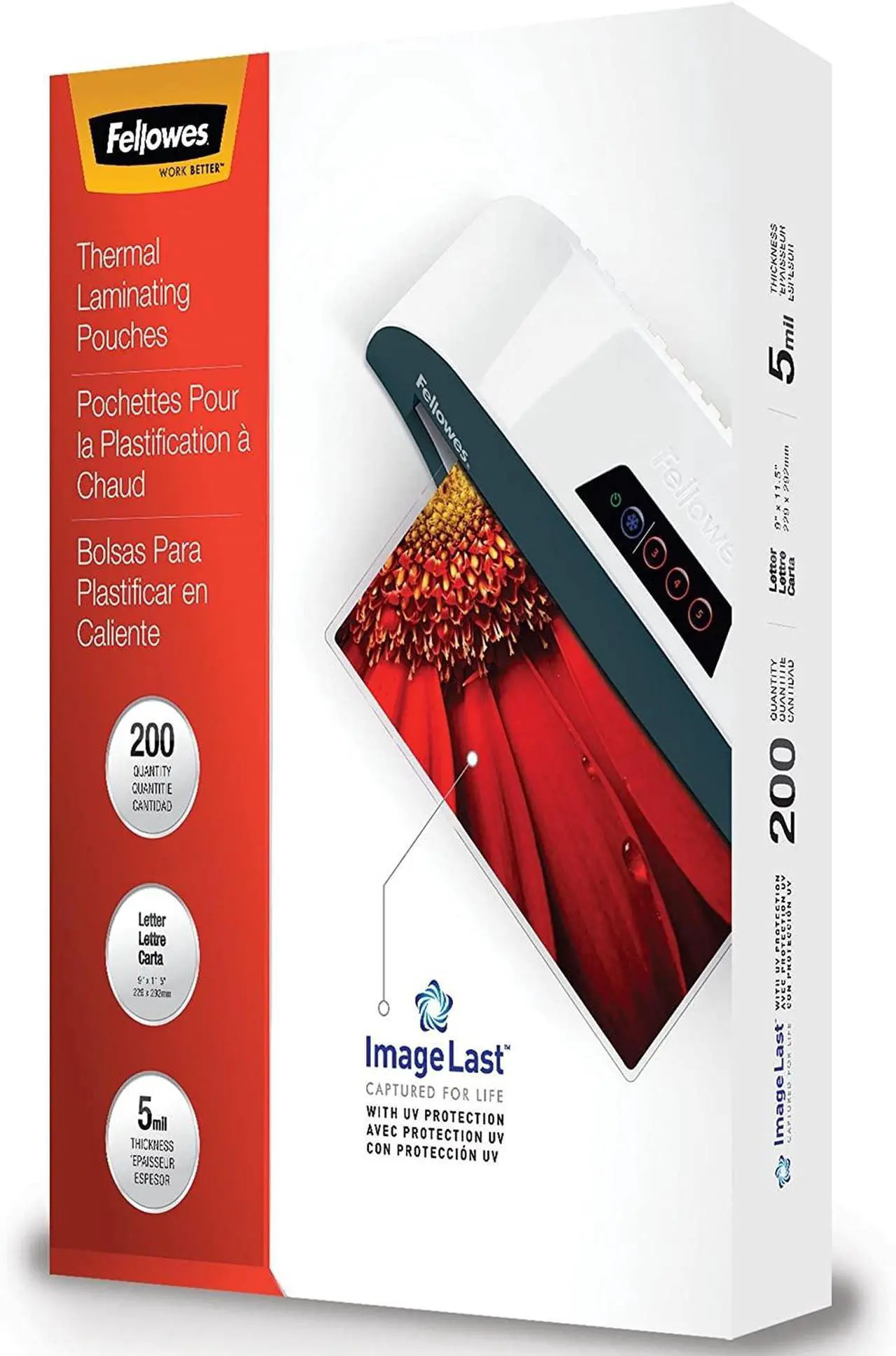Alt view image 11 of 20 - Fellowes Laminating Pouches 5mil Ltr 200/PK Clear 5245301