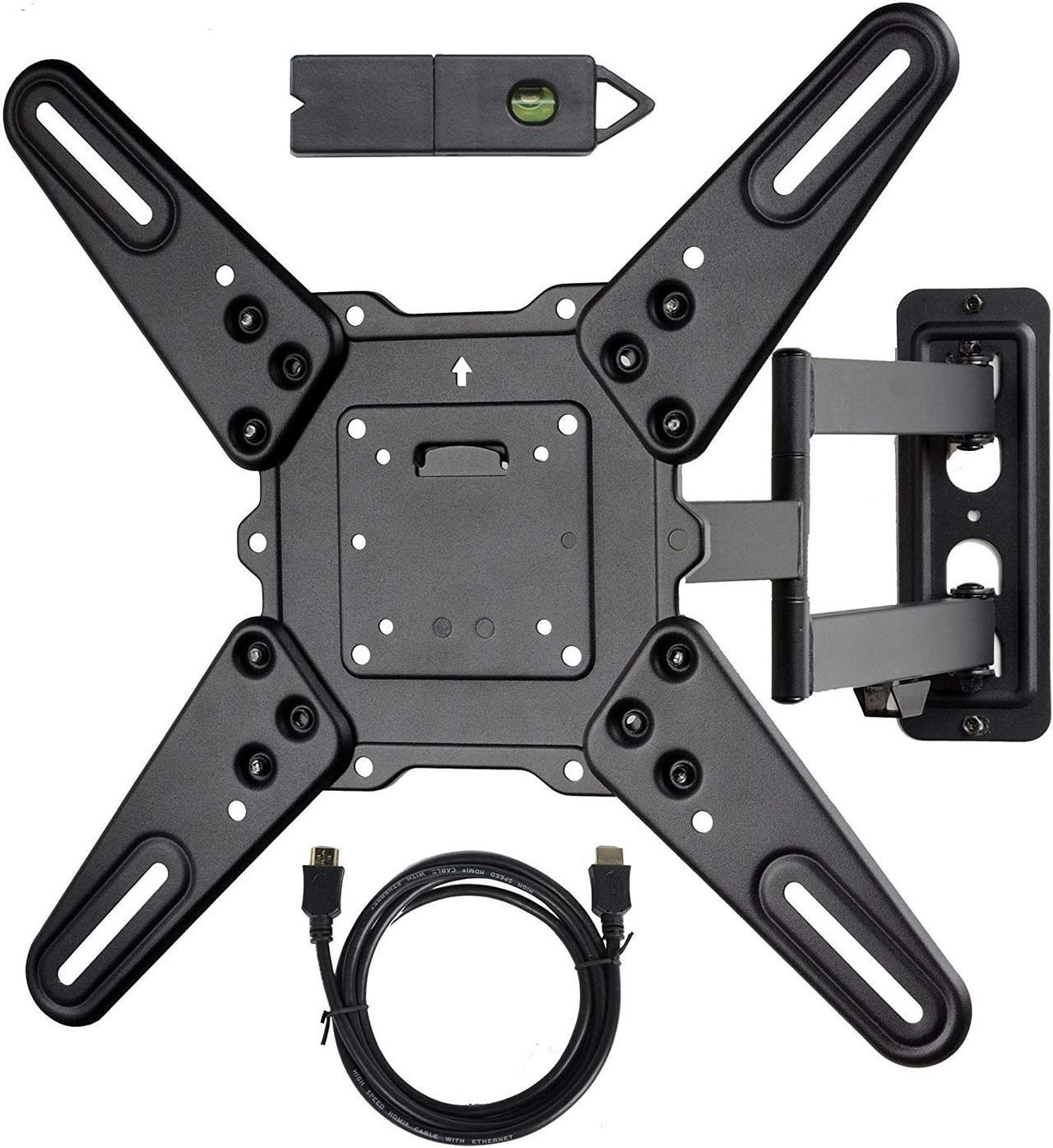 Alt view image 8 of 14 - VideoSecu Full Motion Articulating TV Wall Mount for most 26-55" LCD LED HDTV UHD, Long Arm Tilt Swivel TV Mount Bracket with Max VESA 400x400mm, Loading 88lbs, Cable Management BJZ