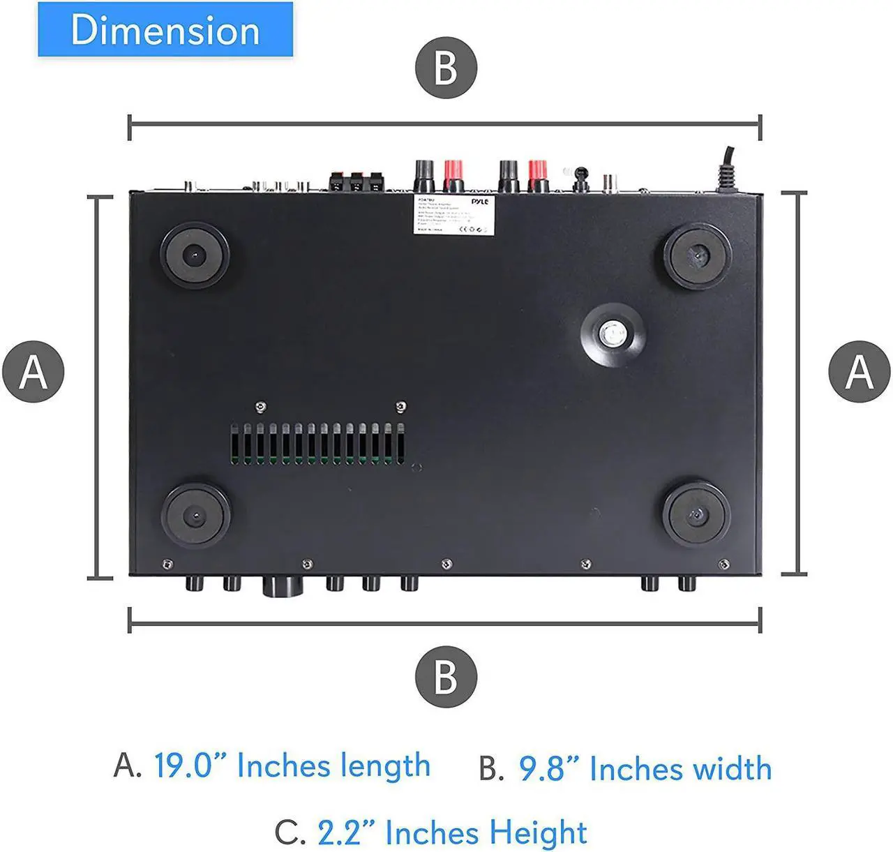 Alt view image 7 of 17 - Home Theater Amplifier Audio Receiver Sound System with Bluetooth Wireless Streaming, MP3/USB/SD/AUX/FM Radio (200 Watt) (PDA7BU)