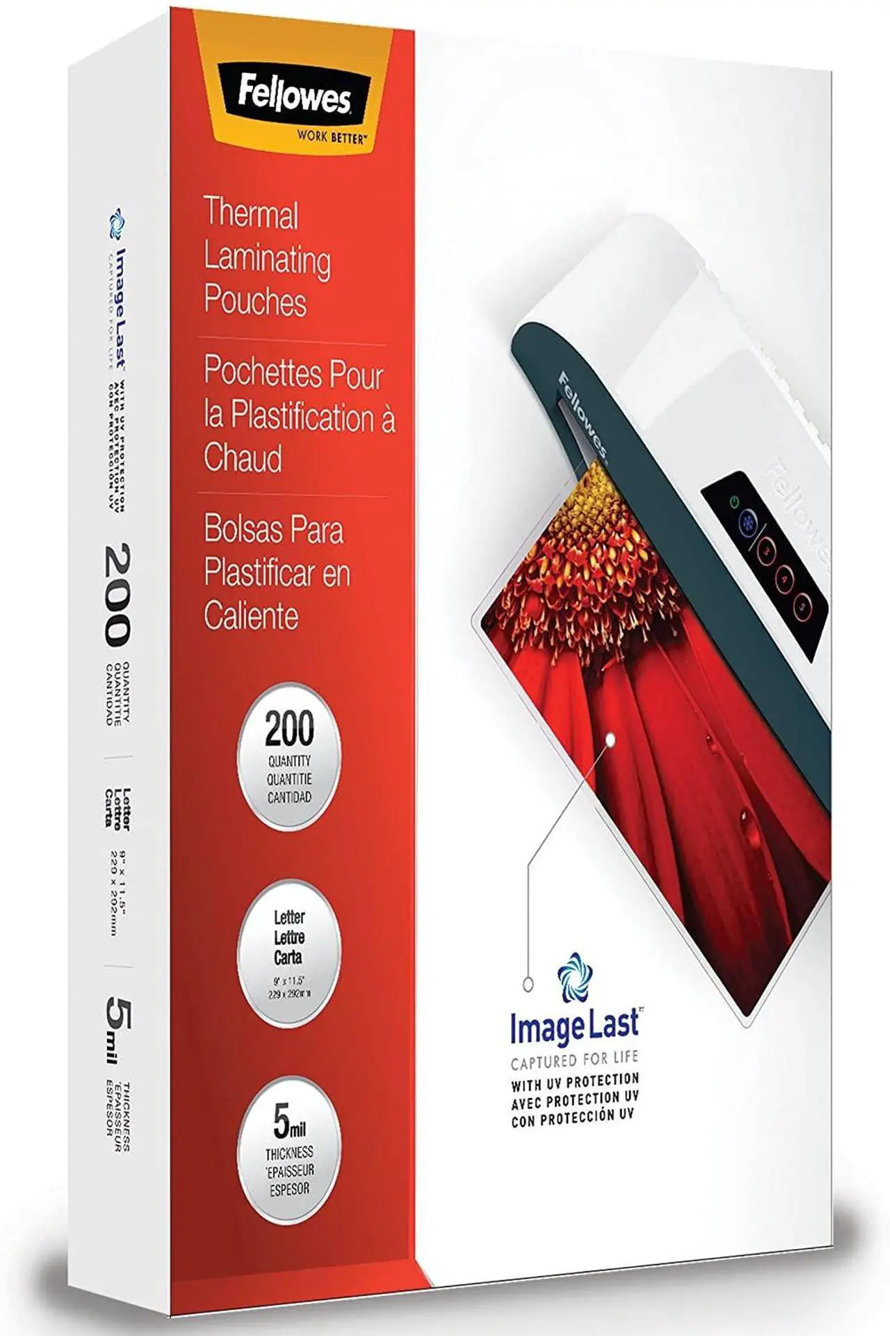 Alt view image 13 of 20 - Fellowes Laminating Pouches 5mil Ltr 200/PK Clear 5245301
