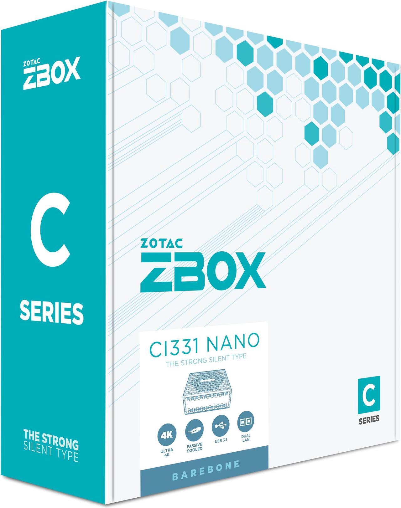Alt view image 6 of 12 - ZOTAC ZBOX CI331 nano Fanless Silent Mini PC Intel N5100, Intel UHD Graphics, HDMI, VGA, DisplayPort , No Memory/Storage/OS Barebones System, ZBOX-CI331NANO-U