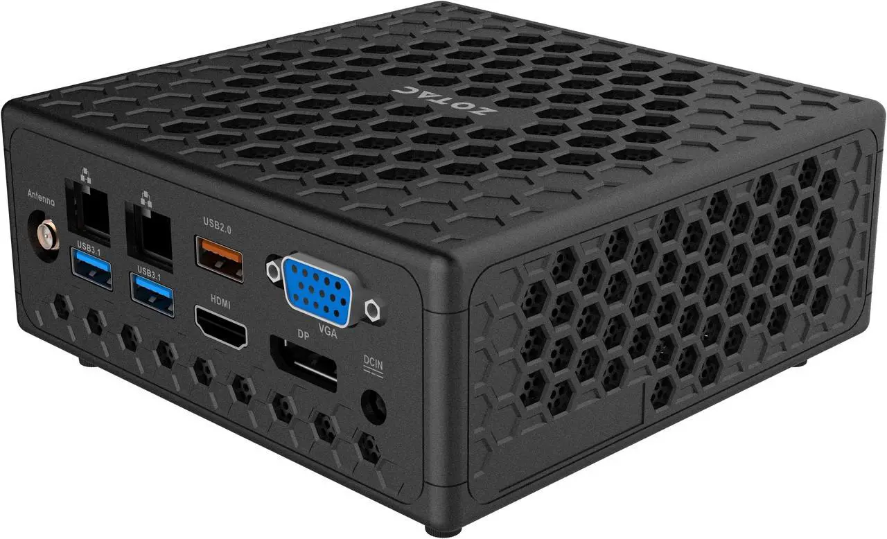 Alt view image 4 of 12 - ZOTAC ZBOX CI331 nano Fanless Silent Mini PC Intel N5100, Intel UHD Graphics, HDMI, VGA, DisplayPort , No Memory/Storage/OS Barebones System, ZBOX-CI331NANO-U