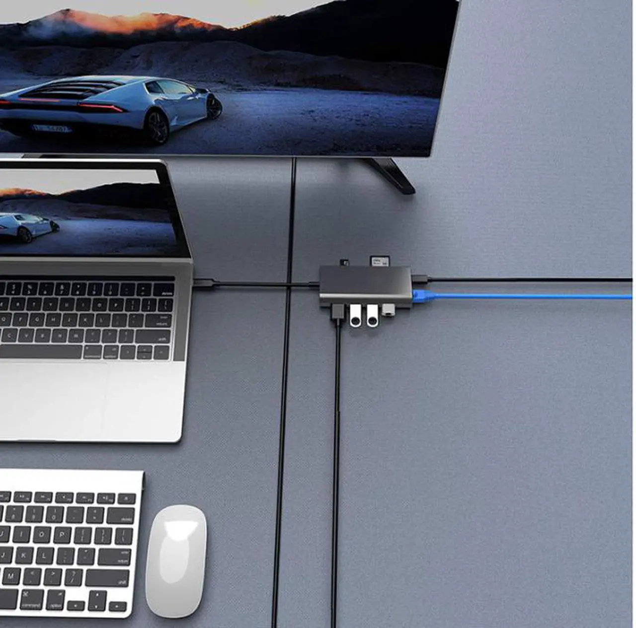 Alt view image 6 of 7 - Suntapower USB Hub C 8 En 1 Aluminium Multi Type de Port Adaptateur C Hub Combo Pour Macbook Pro BT059