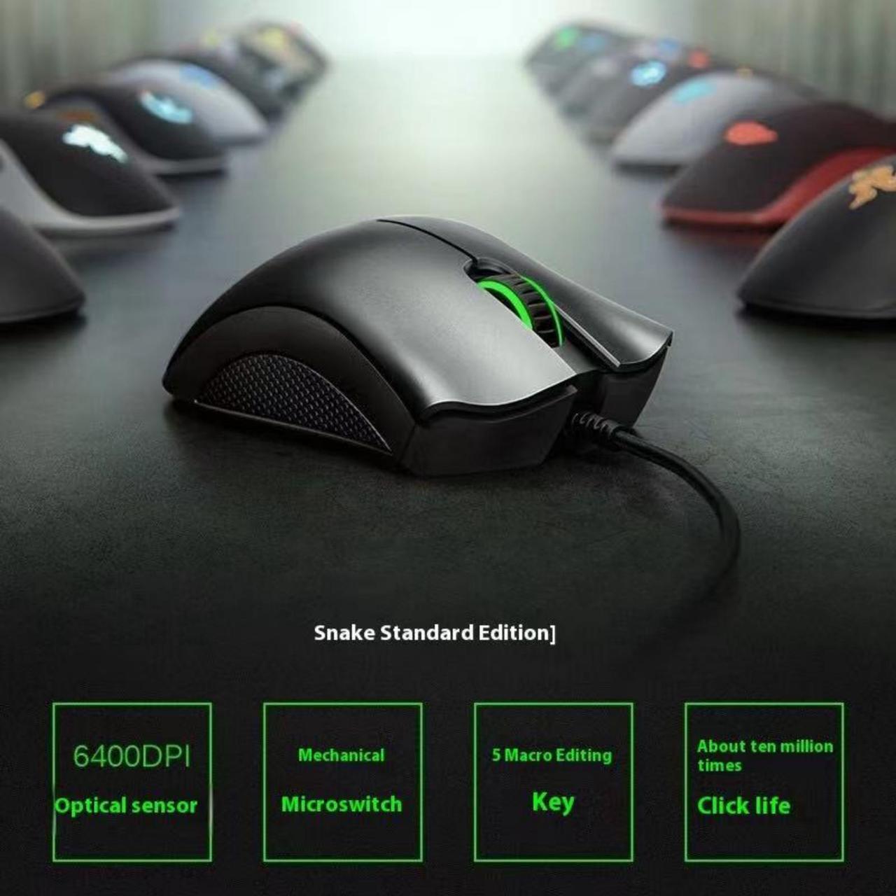 Alt view image 6 of 7 - AULA DeathAdder Essential Gaming MouseErgonomic design 6400 DPI Optical Sensor - 5 Programmable Buttons - Mechanical Switches - Rubber Side Grips - White
