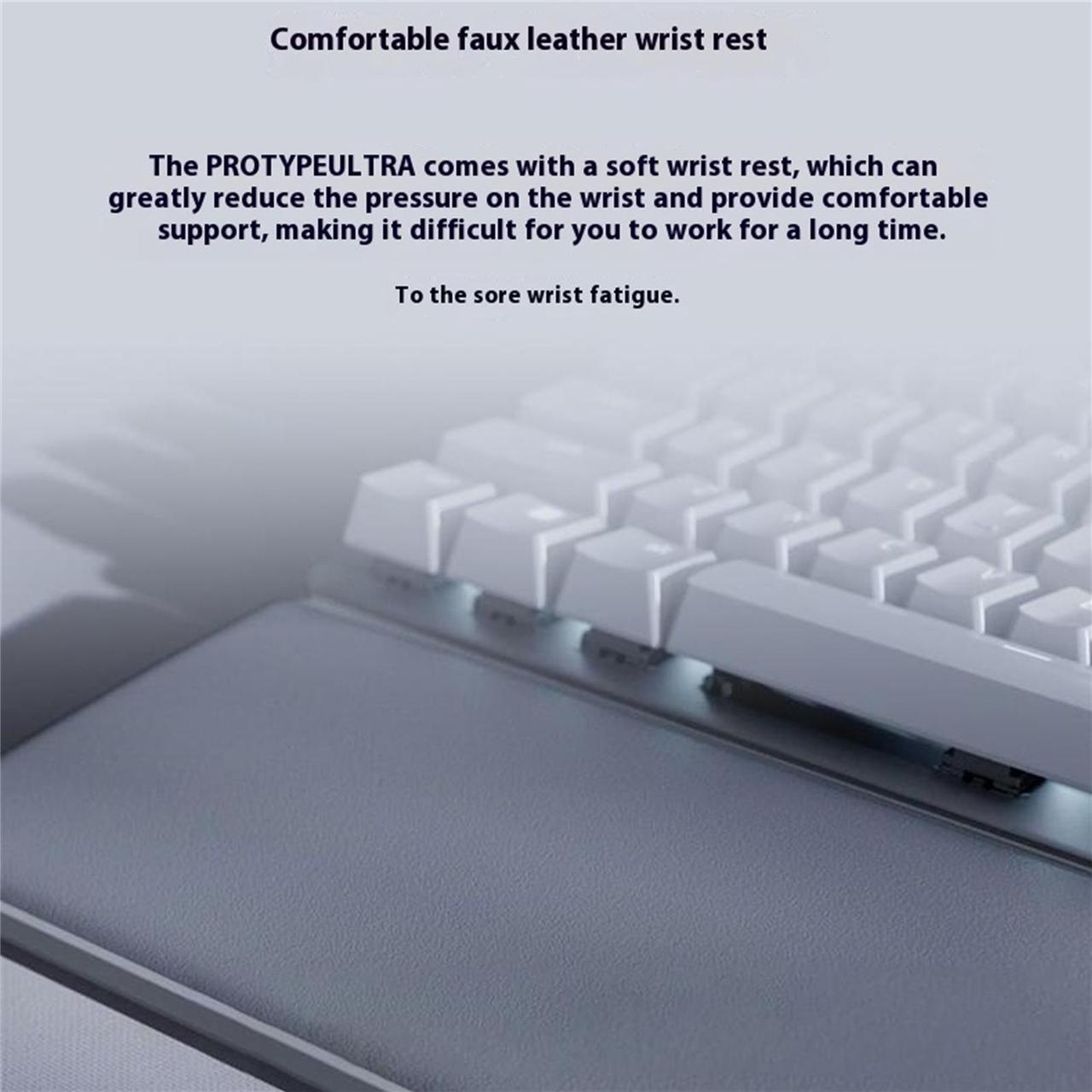 Alt view image 6 of 7 - AULA Pro Type Ultra Wireless gaming Keyboard, Ergonomic Design, Triple Mode Connection,HyperSpeed Technology - Connect up to 4 Devices - Fully Programmable Keys104 Keyssilver