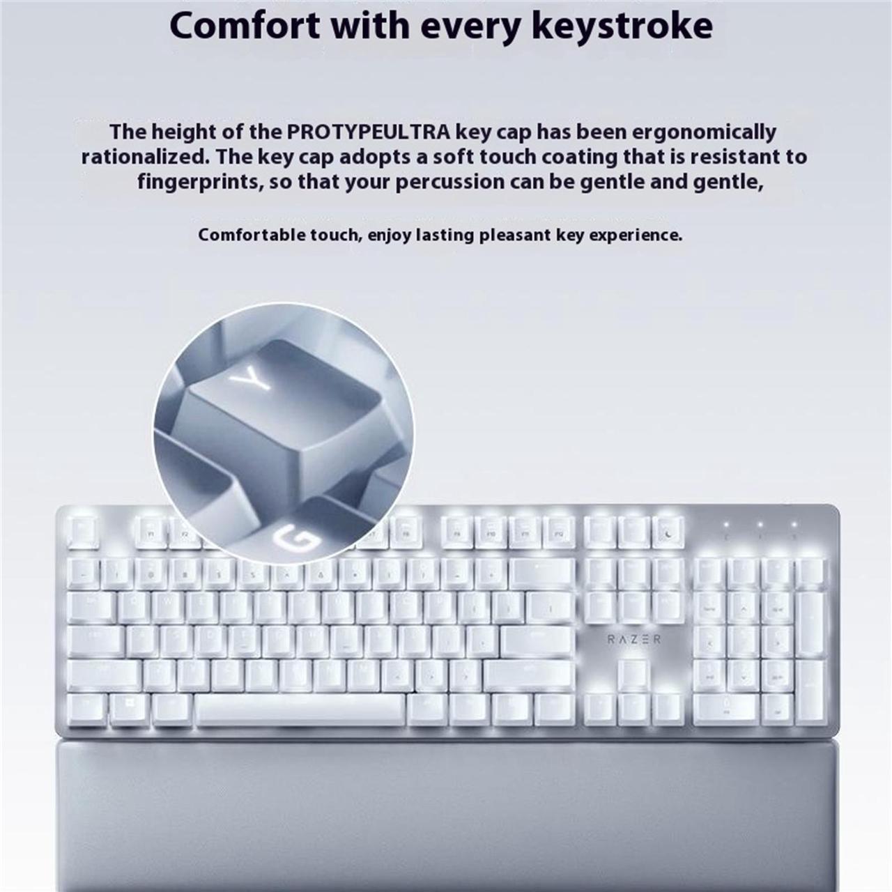 Alt view image 5 of 7 - AULA Pro Type Ultra Wireless gaming Keyboard, Ergonomic Design, Triple Mode Connection,HyperSpeed Technology - Connect up to 4 Devices - Fully Programmable Keys104 Keyssilver