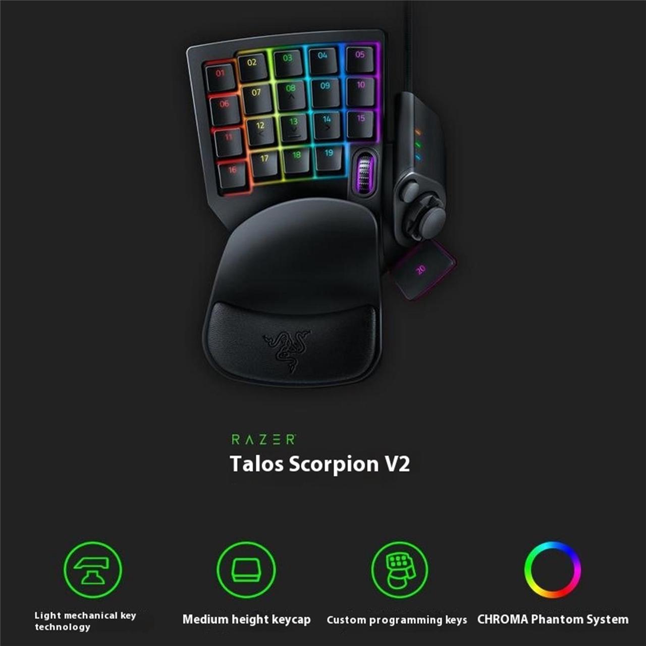 Alt view image 3 of 7 - AULA Tartarus V2 Wired gaming Keyboard, Mecha Membrane Key Switches,One Handed gaming Keyboard,32 Programmable Keys,Customizable Chroma RGB Lighting,Programmable Macros,Snap Tap black