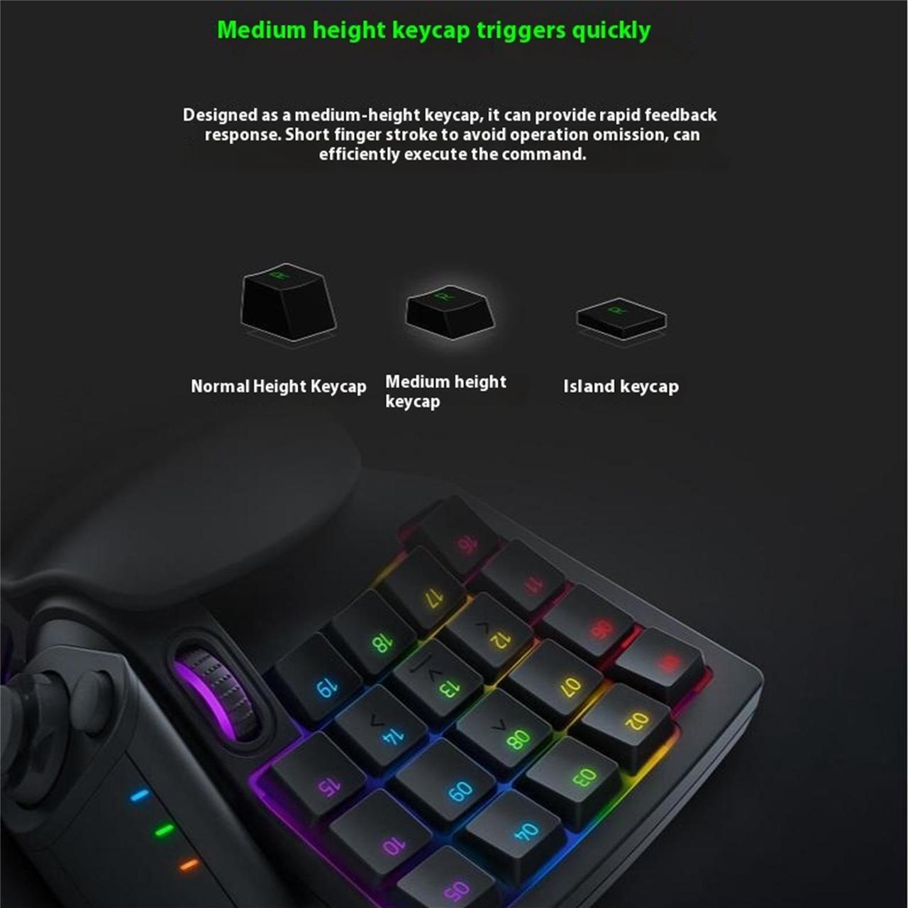 Alt view image 5 of 7 - AULA Tartarus V2 Wired gaming Keyboard, Mecha Membrane Key Switches,One Handed gaming Keyboard,32 Programmable Keys,Customizable Chroma RGB Lighting,Programmable Macros,Snap Tap black