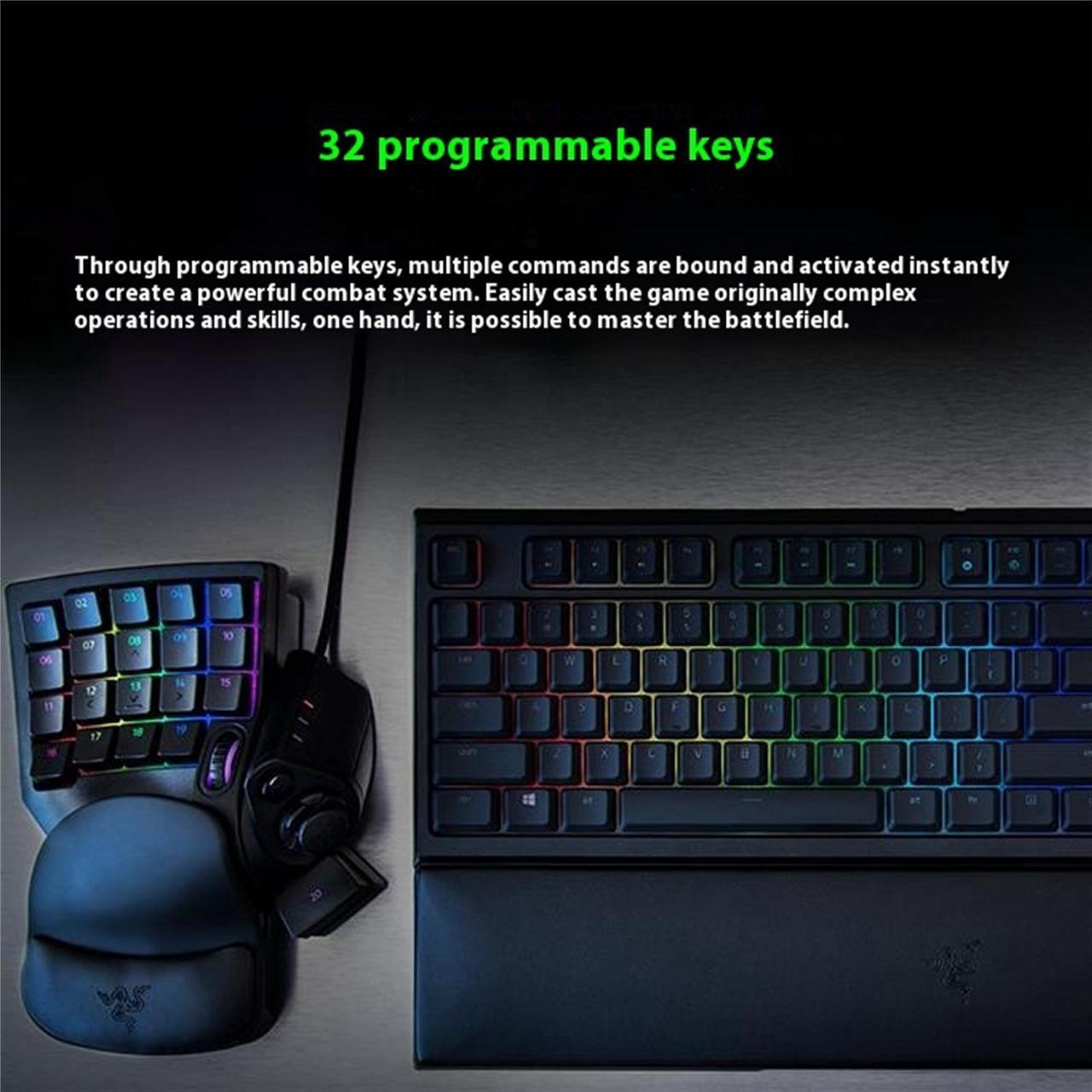 Alt view image 6 of 7 - AULA Tartarus V2 Wired gaming Keyboard, Mecha Membrane Key Switches,One Handed gaming Keyboard,32 Programmable Keys,Customizable Chroma RGB Lighting,Programmable Macros,Snap Tap black