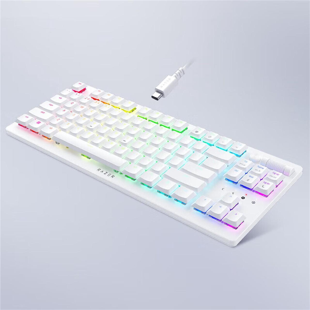 Alt view image 4 of 7 - AULA DeathStalker V2 pro TKL Dual-Mode gaming Keyboard, 40-Hour Battery Life, Laser Etched Craftsmanship, Low-Profile Optical Switches-Linear Red, 87 Keys,for Mac or Windows PC Gaming Computers, white
