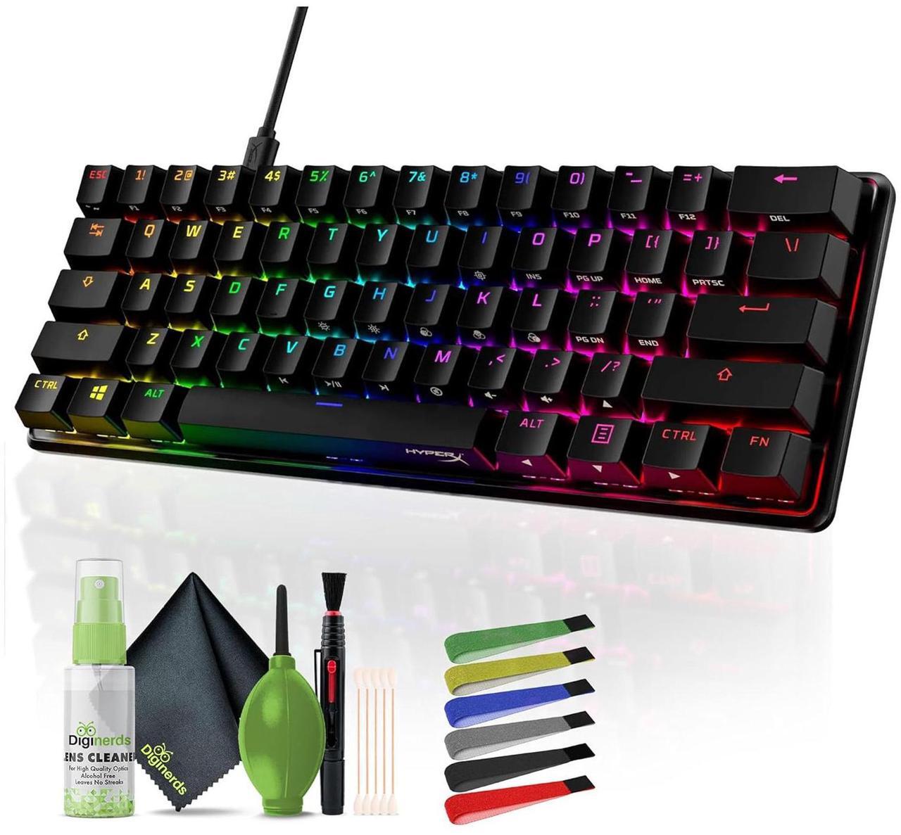 Alt view image 3 of 7 - HyperX Alloy Origins 60 - Mechanical Gaming Keyboard - Ultra Compact 60% Form Factor - Tactile Aqua Switch - Double Shot PBT Keycaps - RGB LED Backlit -HyperX Aqua Tactile, Black
