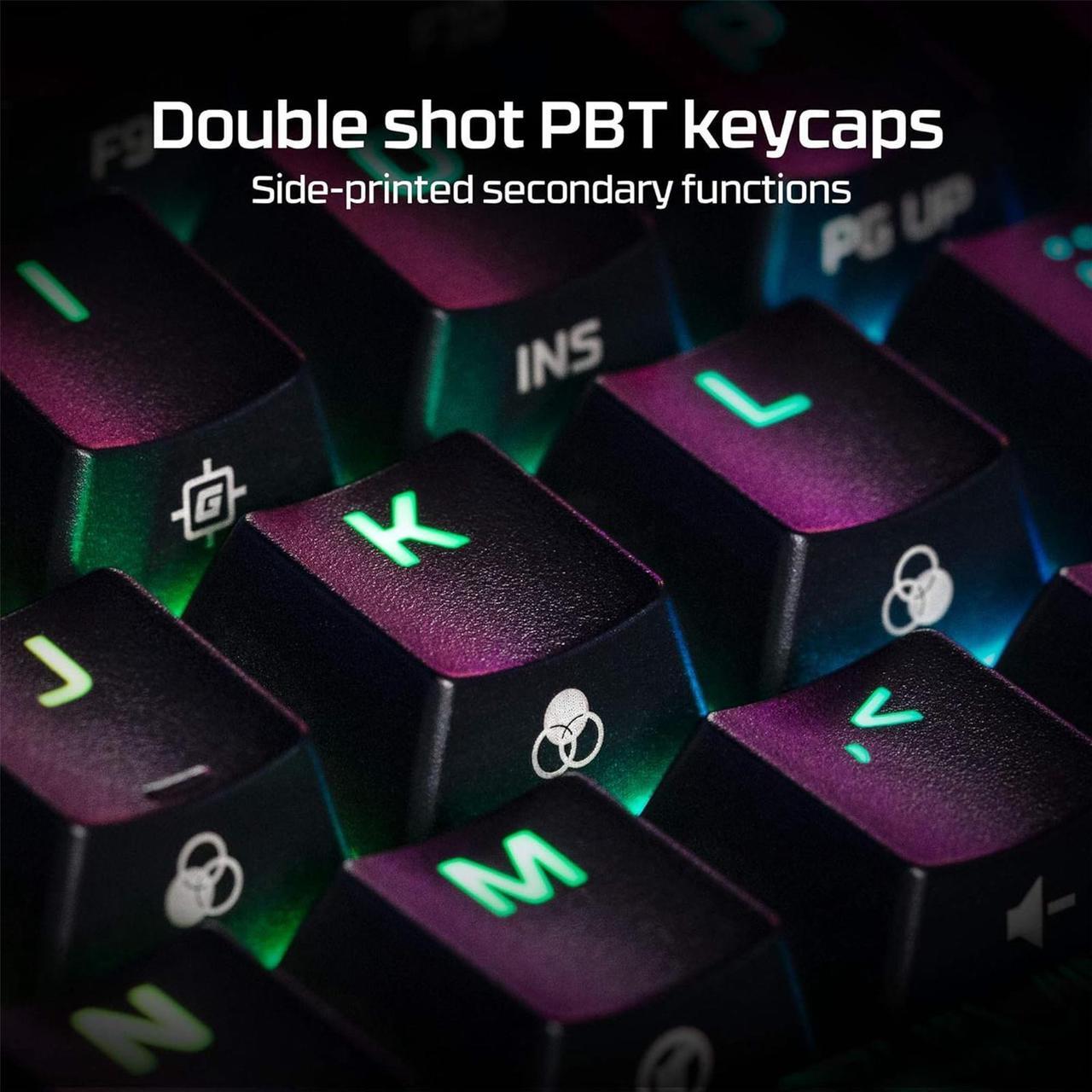 Alt view image 7 of 7 - HyperX Alloy Origins 60 - Mechanical Gaming Keyboard - Ultra Compact 60% Form Factor - Tactile Aqua Switch - Double Shot PBT Keycaps - RGB LED Backlit -HyperX Aqua Tactile, Black