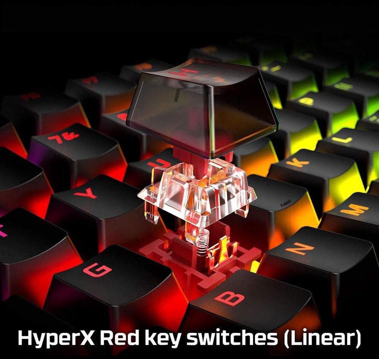 Alt view image 5 of 7 - HyperX Alloy Origins Core 87-key TKL Gaming Mechanical Keyboard, RGB Phantom Colours, Compact, Metal Frame, Compact and Efficient, Hot Swappable, Linear HyperX ice Axis, Black