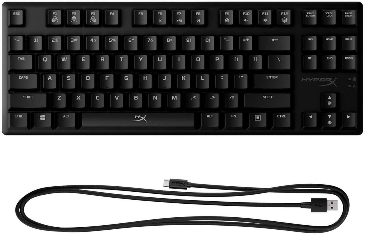 Alt view image 4 of 7 - HyperX Alloy Origins Core 87-key TKL Gaming Mechanical Keyboard, RGB Phantom Colours, Compact, Metal Frame, Compact and Efficient, Hot Swappable, Linear HyperX ice Axis, Black