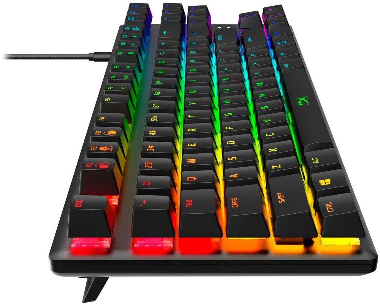 Alt view image 3 of 7 - HyperX Alloy Origins Core 87-key TKL Gaming Mechanical Keyboard, RGB Phantom Colours, Compact, Metal Frame, Compact and Efficient, Hot Swappable, Linear HyperX ice Axis, Black