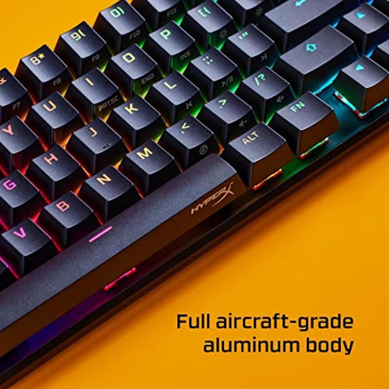 Alt view image 6 of 7 - HyperX Alloy Origins Core 87-key TKL Gaming Mechanical Keyboard, RGB Phantom Colours, Compact, Metal Frame, Compact and Efficient, Hot Swappable, Linear HyperX ice Axis, Black