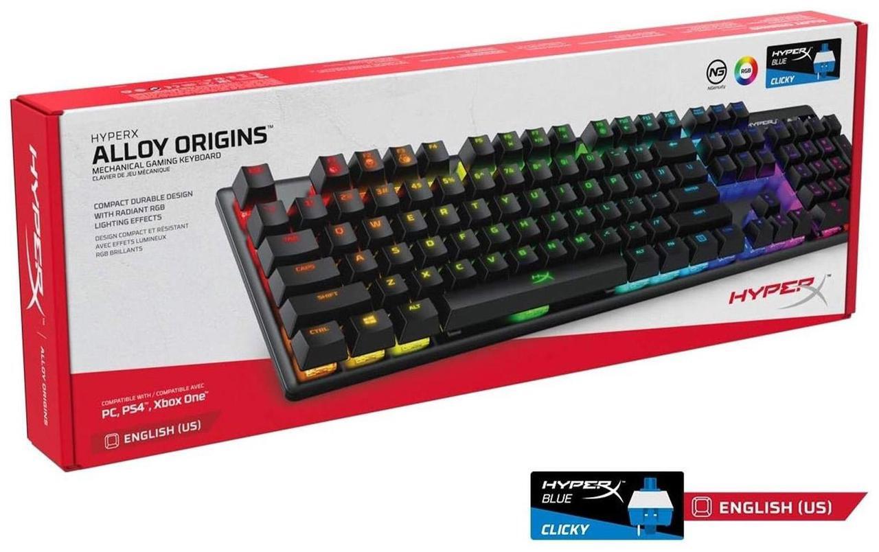 Alt view image 6 of 7 - HyperX Alloy Origins 104-Key Gaming Keyboard, Full Size Wired Mechanical Keyboard, Compact Form Factor, RGB LED Backlighting, 8000HZ, Hot Swappable, Linear HyperX water Axis, Black
