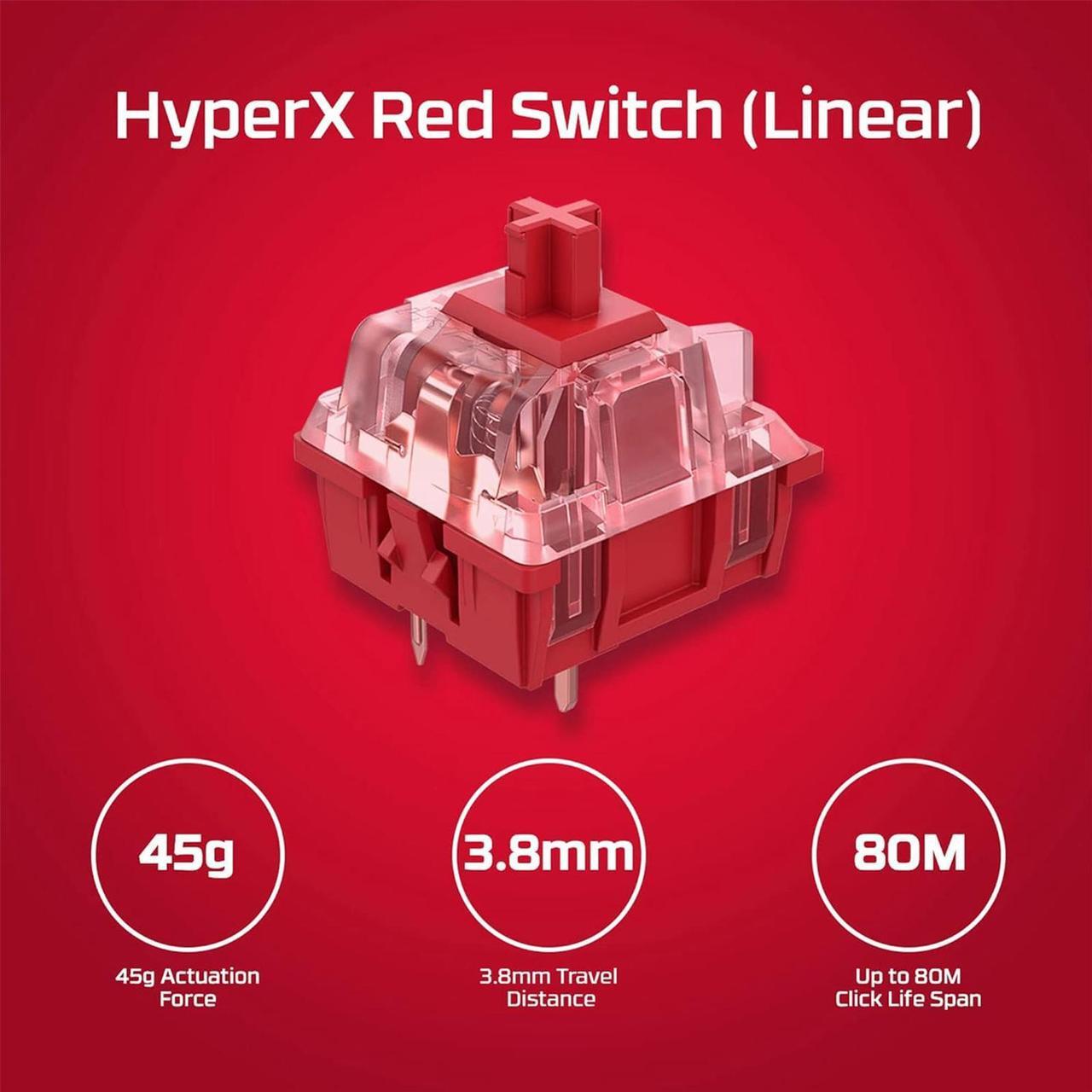 Alt view image 7 of 7 - HyperX Alloy Origins 65 - Mechanical Gaming Keyboard  Compact 65% Form Factor - Tactile Aqua Switch - Double Shot PBT Keycaps - RGB LED BacklitPersonalised KeycapsHyperX Fire Axis, black