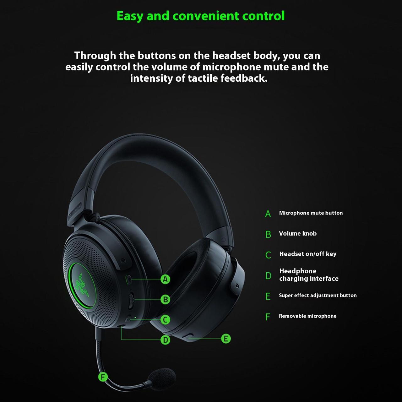 Alt view image 4 of 7 - AULA Giant Demon V3 Super Sensitive Edition Wired Gaming Headset ,Ultra-lightweight design,HD Sound Quality, 3.5 mm link, for PCs, Macs, Xbox One, PS4, Nintendo Switch, Black