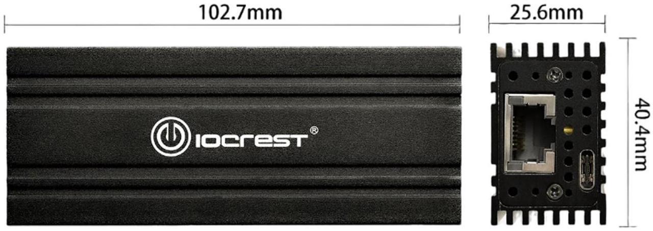 Alt view image 3 of 7 - locrest USB4 NIC 10G Compatible Thunderbolt 3/4 Single Port 10GbE RJ45 Ethernet Adapter M4 Branch,Chipset ID AQC113,Black