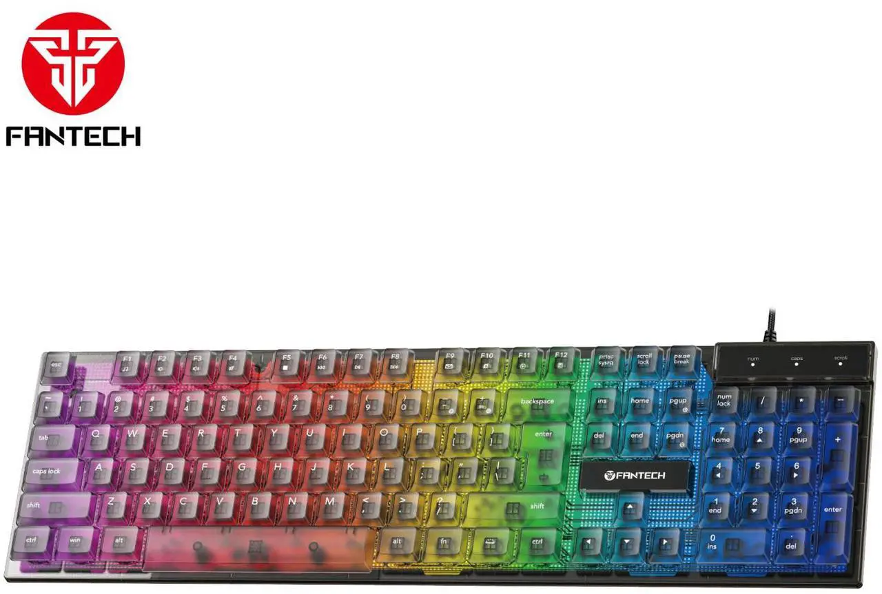 Main image of FANTECH SHIKARI K515 Gaming Wired Keyboard,104 Key, Transparent Keycaps,8-Million Keys Lifetime,Rubberdome Switches,Lighting Effect,Multimedia Control ,Adjustable Height