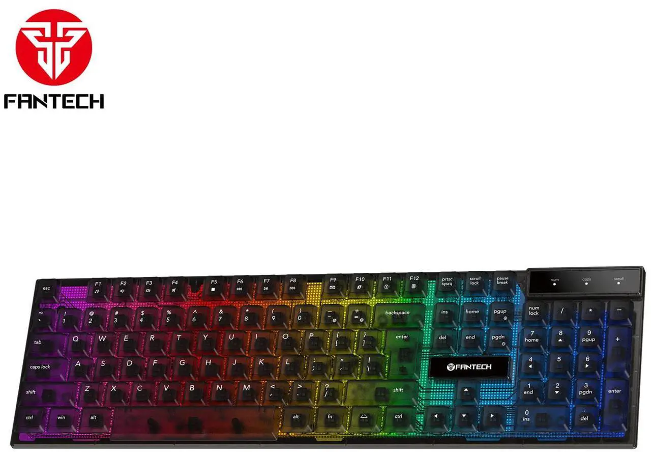 Alt view image 2 of 7 - FANTECH SHIKARI K515 Gaming Wired Keyboard,104 Key, Transparent Keycaps,8-Million Keys Lifetime,Rubberdome Switches,Lighting Effect,Multimedia Control ,Adjustable Height
