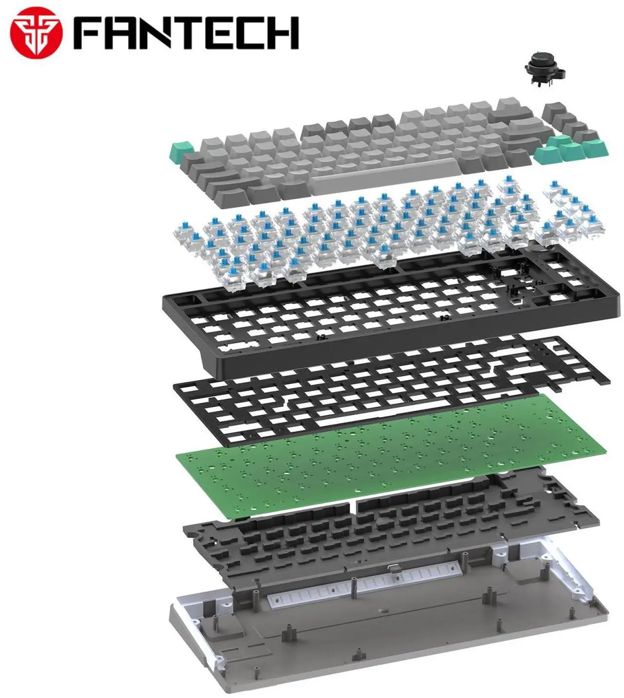 Alt view image 3 of 4 - FANTECH ATOM PRO83 MK913 Stellar Edition,Mechanical Wireless Keyboard,83 Key,3 Connection Modes, Personaliation+,5 Pin Hot Swappable,Built-In Volume Knob,MERCURY Black (red switch)