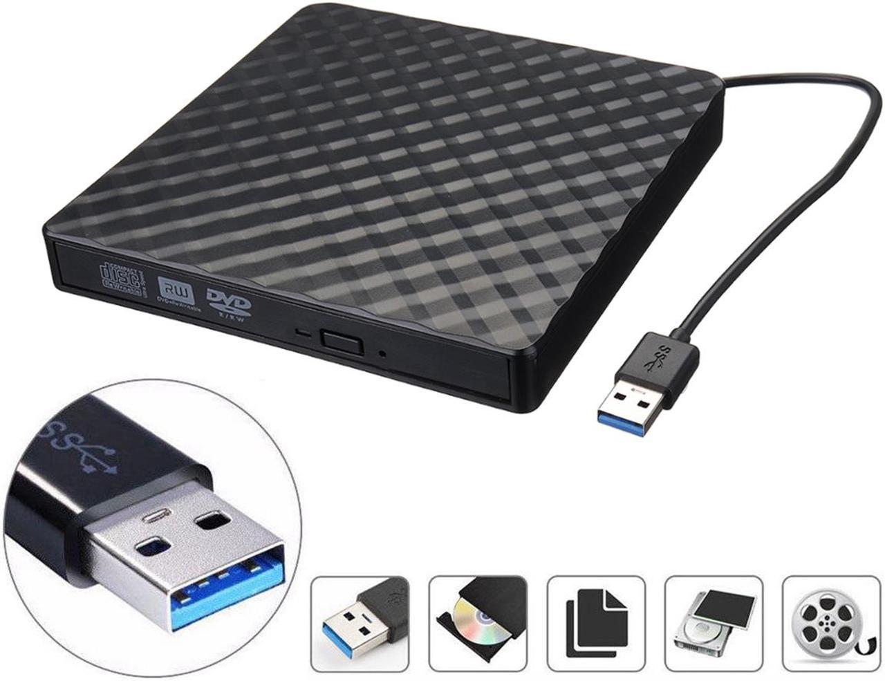 External USB3.0 DVD RW CD Writer Slim Optical Drive Burner Reader Player For PC Laptop