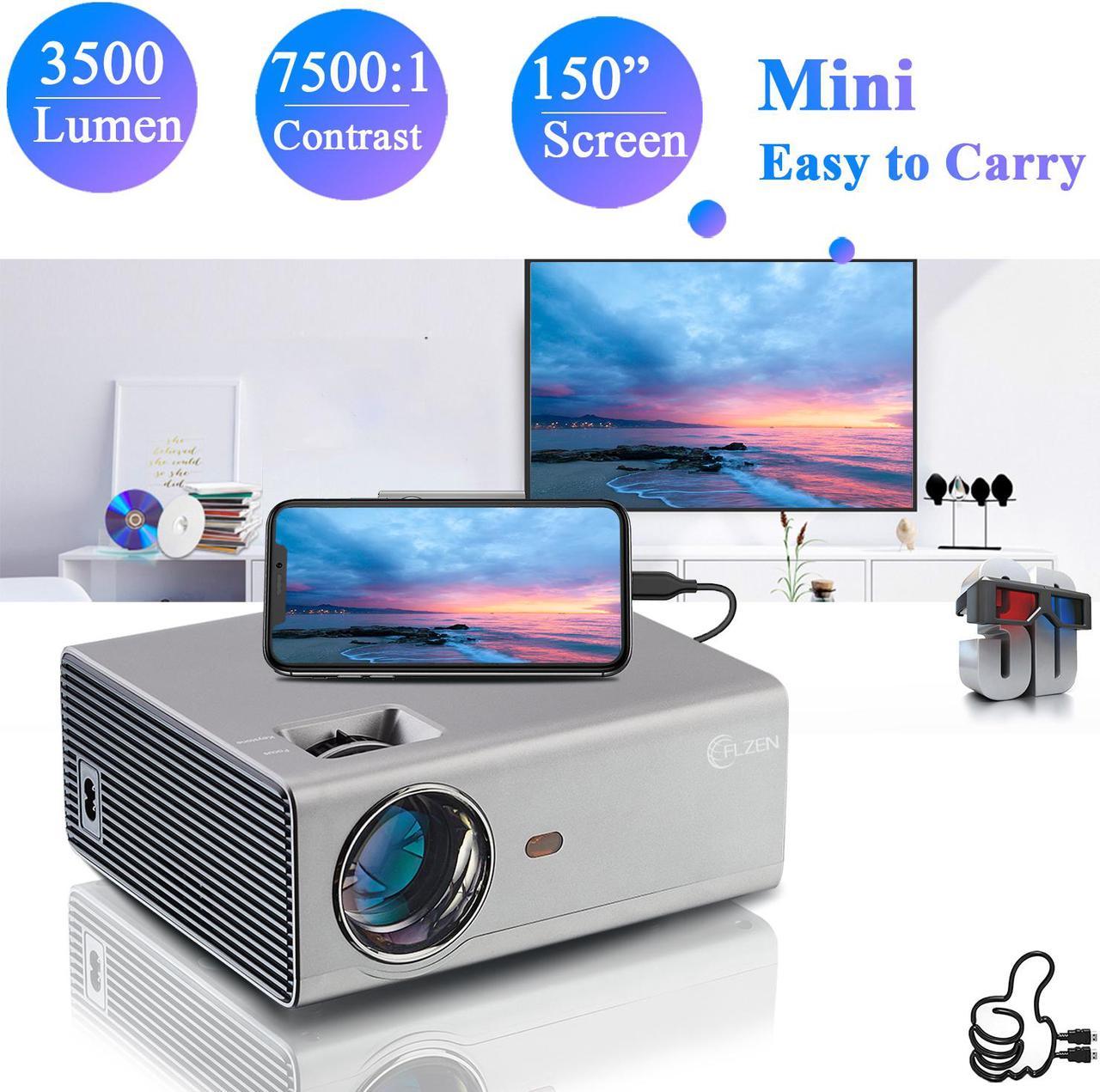 Portable Projector 720P Native, 3500 Lumens Mini Home Theatre Projector, Full HD 1080P Supported, 130” Display with Phone, Tablet, TV Stick, HDMI, USB, VGA for Home Entertainment Outdoor Movie …