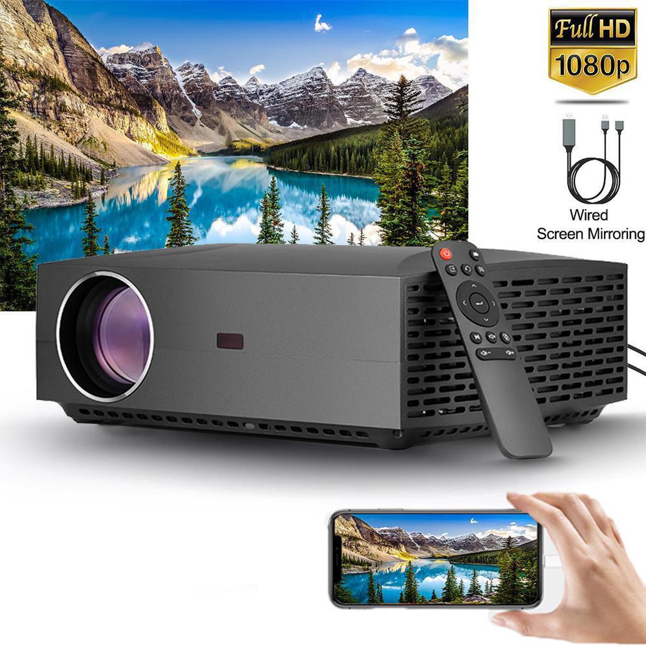 1080P Home Theater Projector, 4200 Lumen LED Video Projector 4K Supported, 300" Display and 25x Digital Zoom, with HDMI, USB, SPDIF, Compatible Smartphone TV Stick PS3/4 DVD USB