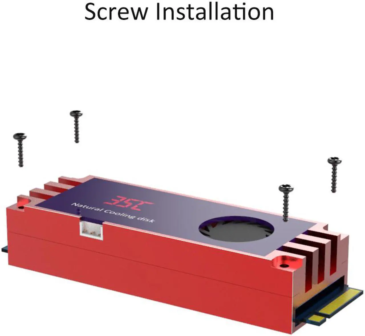 Alt view image 5 of 7 - GLOTRENDS M.2 Heatsink with Fan and LED Temperature Display, Keep NVMe SSD Under 40 Degrees Celcius
