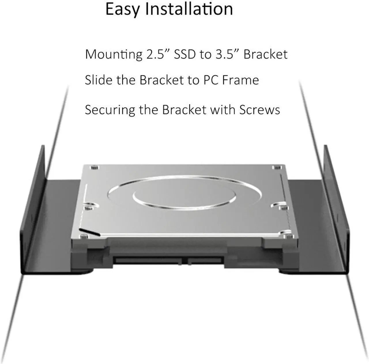 Alt view image 5 of 7 - GLOTRENDS 2.5 to 3.5 Inch SSD HDD Holder Metal Mounting Bracket (2 packs)