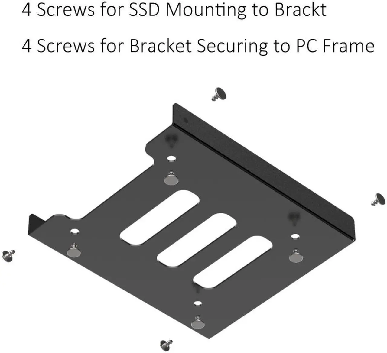Alt view image 3 of 7 - GLOTRENDS 2.5 to 3.5 Inch SSD HDD Holder Metal Mounting Bracket (2 packs)