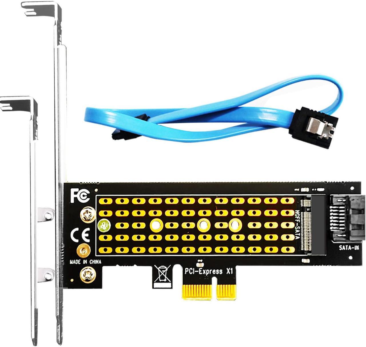 GLOTRENDS PA09-SA M.2 SATA Adapter for M.2 NGFF SATA SSD,  With M.2 Screws and SATA Cable