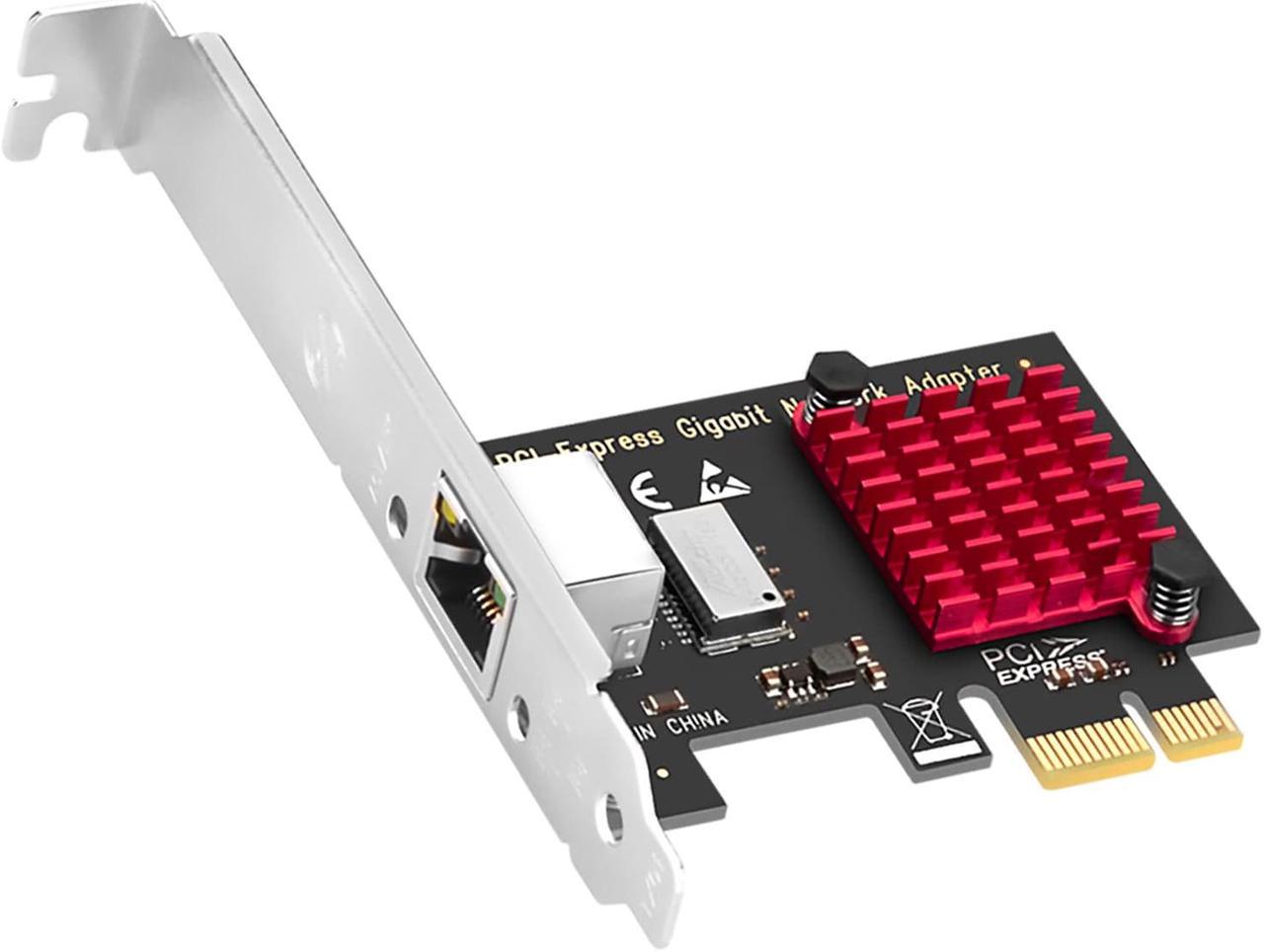 GLOTRENDS LE8111H Gigabit PCIe Ethernet Network Card, RTL8111H Chip, RJ45 LAN Port, PCIe X1 Installation