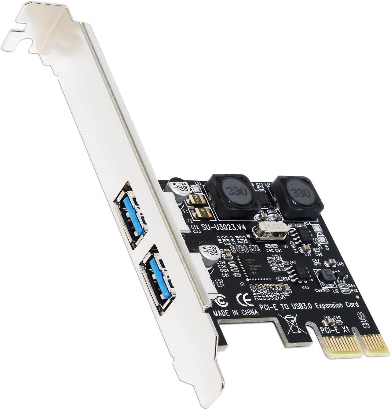 GLOTRENDS U3023 2-port Us8 3.2 Gen1 5Gbps PcIe Expansion Card with Low-profile Bracket, compatible with windows and Linux(Not support Mac 0s)