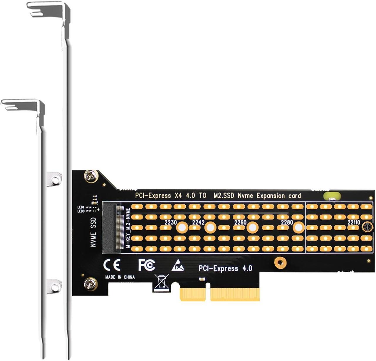 GLOTRENDS PA-22110 M.2 NVMe to PCIe 4.0 X4 Adapter for 22110/2280/2260/2242/2230 M.2 NVMe SSD, PCIe 4.0/3.0 X4 Full Speed Support