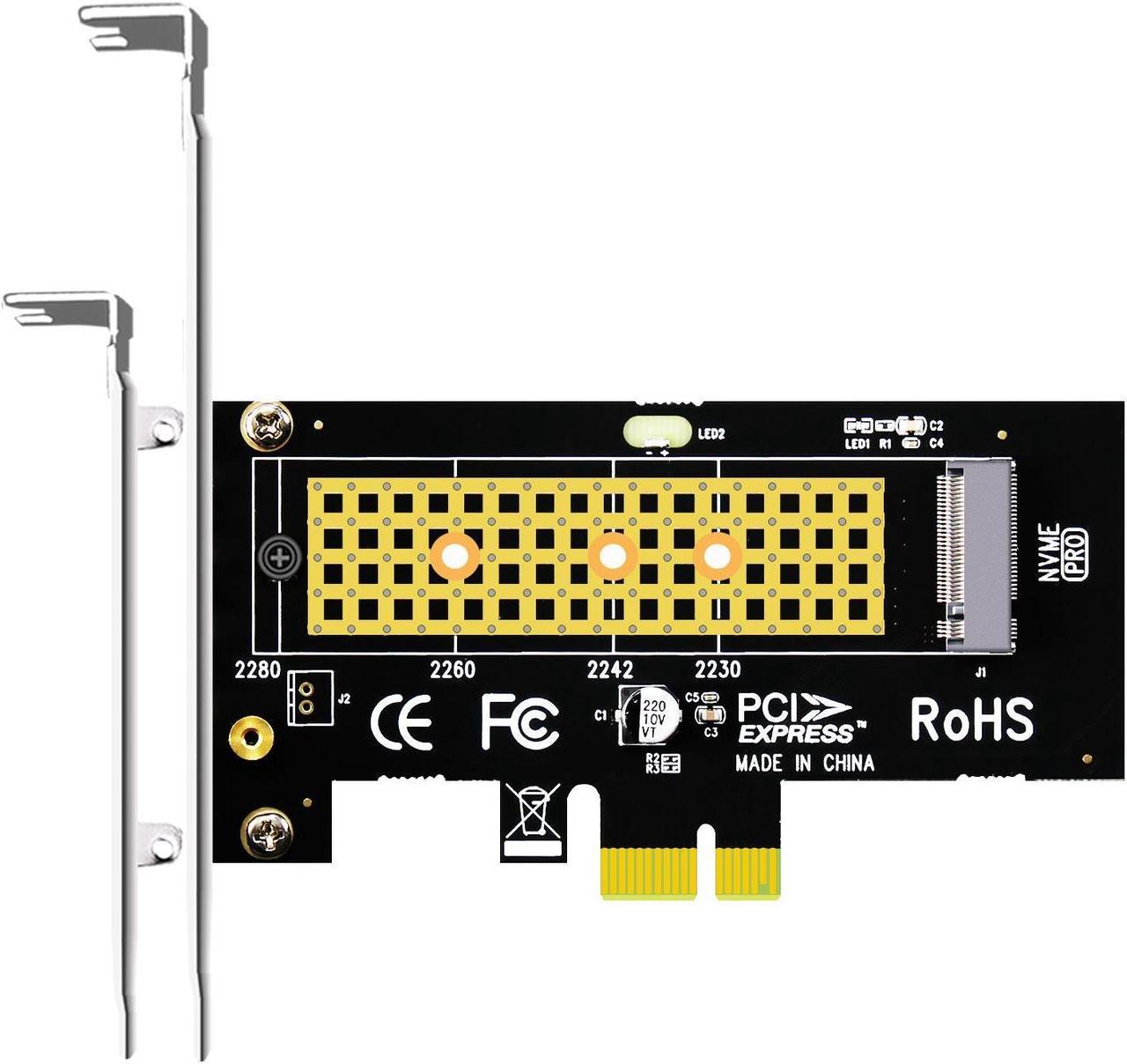 GLOTRENDS PA09-X1 M.2 NVMe to PCIe X1 Adapter for 2230/2242/2260/2280 M.2 NVMe SSD, PCIe X1 Installation