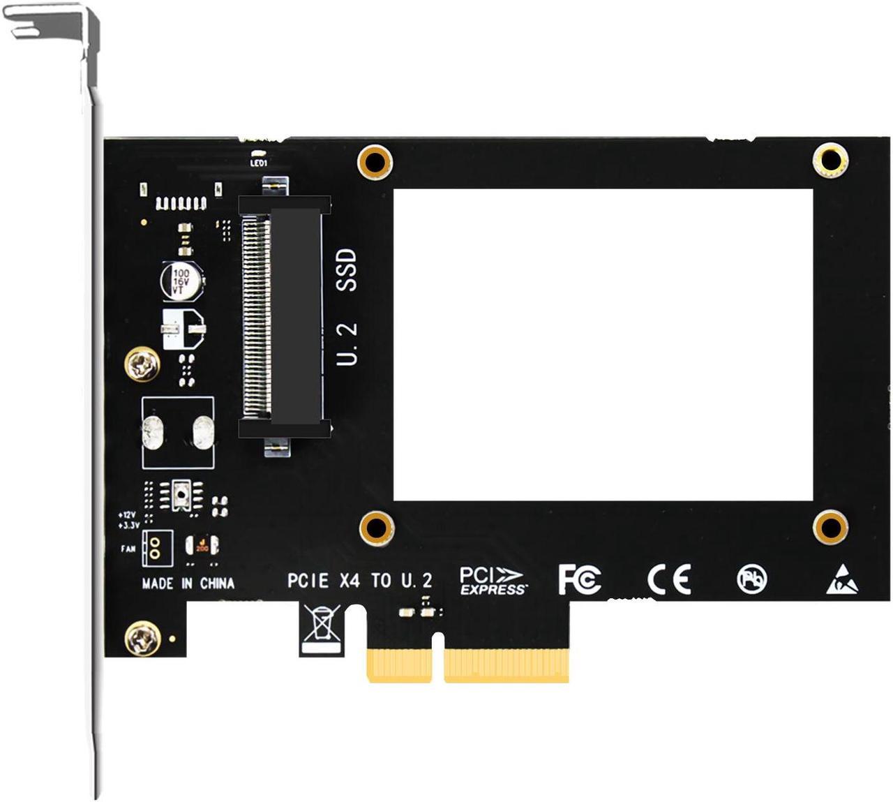 GLOTRENDS U.2 to PCIe 4.0 X4 Adapter for 2.5 Inch U.2 SSD, PCI-E X4 Full Speed