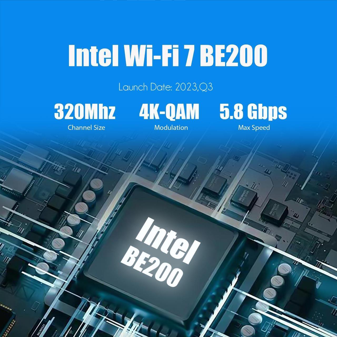 Alt view image 2 of 7 - GLOTRENDS BE8774 WiFi 7 PCIe Card for Desktop PC with Intel BE200NGW Chip, 802.11be, Bluetooth 5.4, Only Compatible with Windows 11 24H2 or Above Version (Not Support AMD Motherboard)