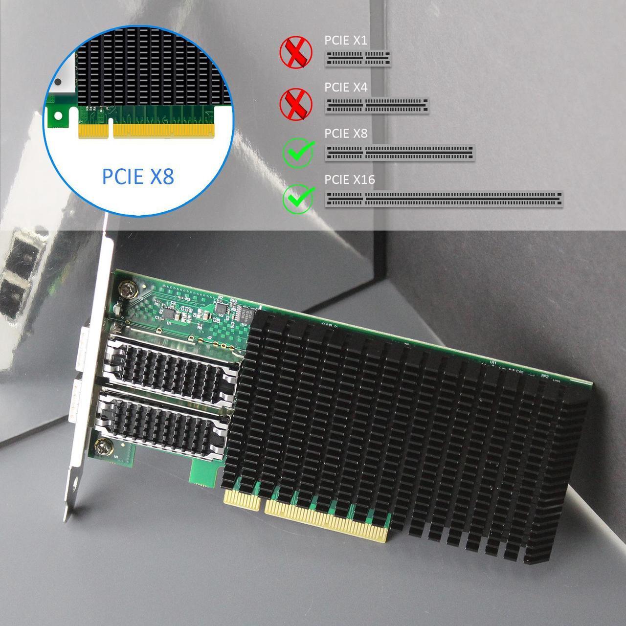 Alt view image 7 of 7 - GLOTRENDS ST7369 2-Port 25Gb SFP28 Server Network Card with Mellanox ConnectX-4 Controller, PCIe 3.0 X8 Interface, Support RDMA (RoCE v2), Not Infiniband