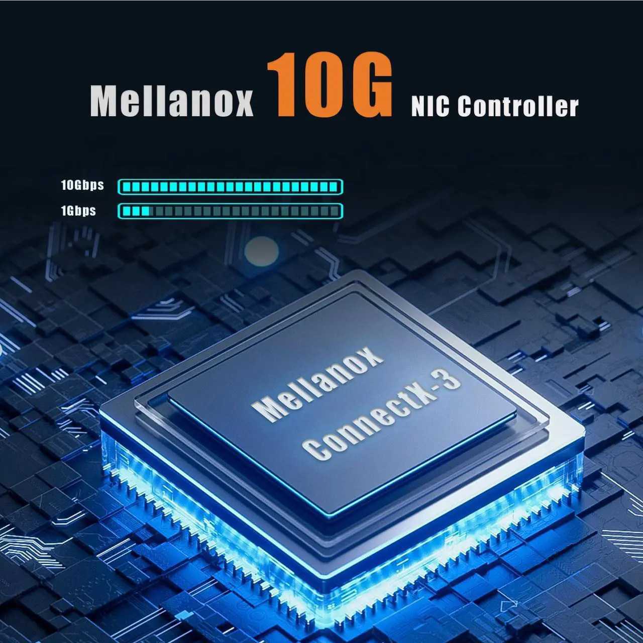 Alt view image 4 of 7 - GLOTRENDS ST7286 2-Port 10Gb SFP+ Server Network Card with Mellanox ConnectX-3 Controller, PCIe 3.0 X8 Interface, Support RDMA (RoCE v2), Not Infiniband