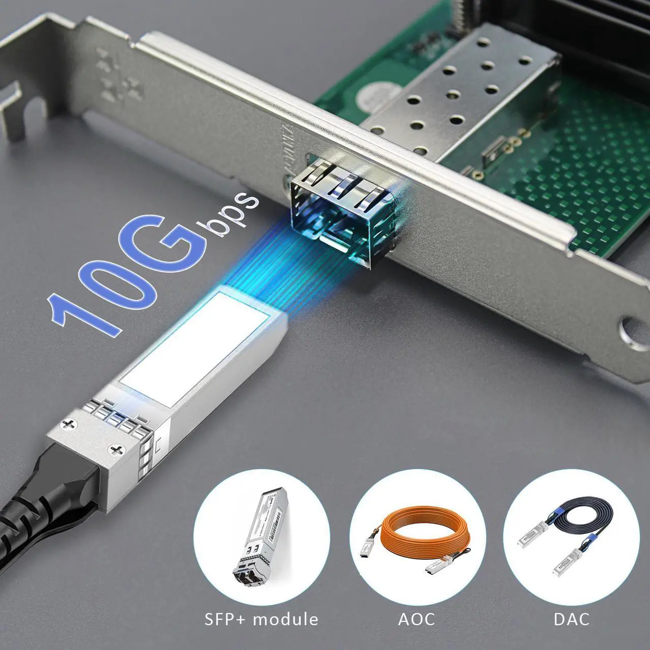 Alt view image 3 of 7 - GLOTRENDS ST7315 10Gb PCI-E NIC Network Card, 10Gb SFP+ Port, Intel 82599EN Controller (X520-DA1), Support Windows Server/Linux/VMware