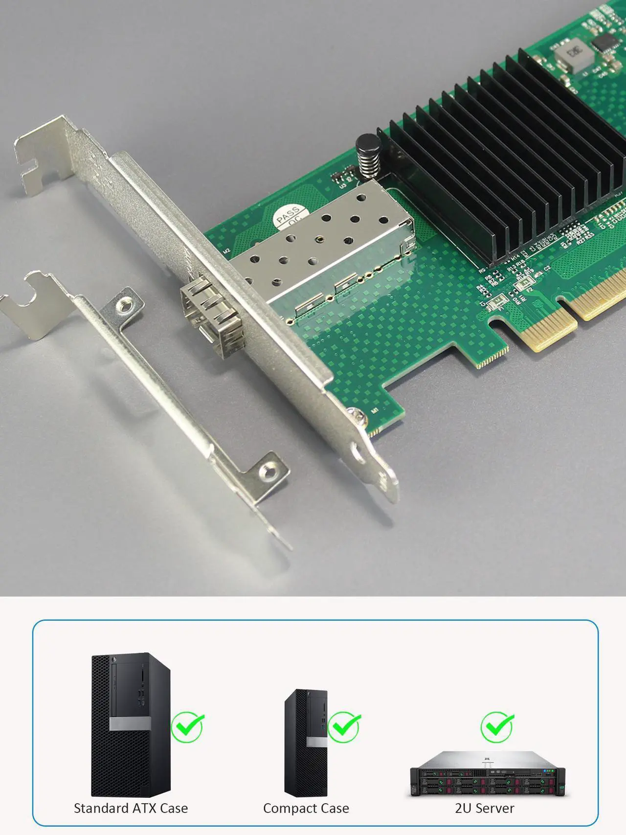 Alt view image 5 of 7 - GLOTRENDS ST7315 10Gb PCI-E NIC Network Card, 10Gb SFP+ Port, Intel 82599EN Controller (X520-DA1), Support Windows Server/Linux/VMware
